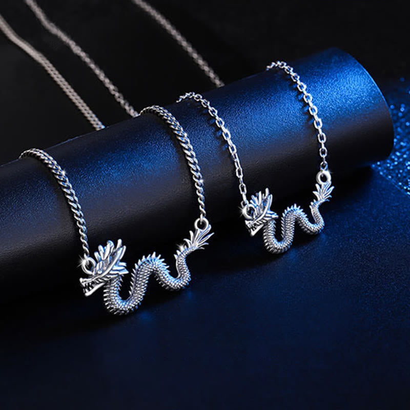 ❗❗❗A Flash Sale- Buddha Stones 925 Sterling Silver Year Of The Dragon Auspicious Dragon Protection Chain Necklace Pendant - image 1