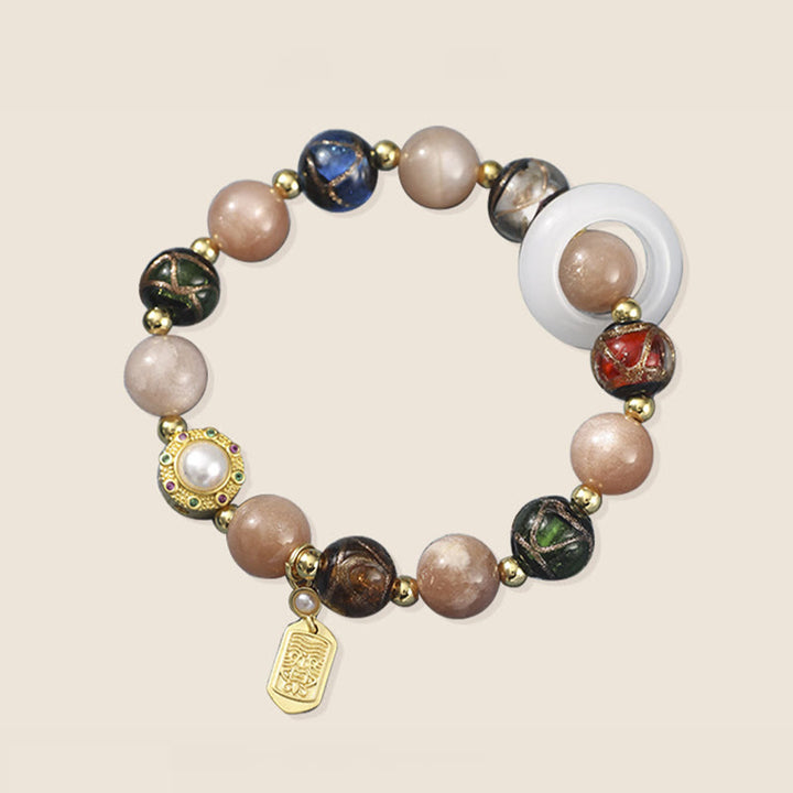 Buddha Stones Tibetan Incense Ash Liuli Glass Tridacna Stone Sun Stone Om Mani Padme Hum Prayer Wheel Charm Bracelet - image 14