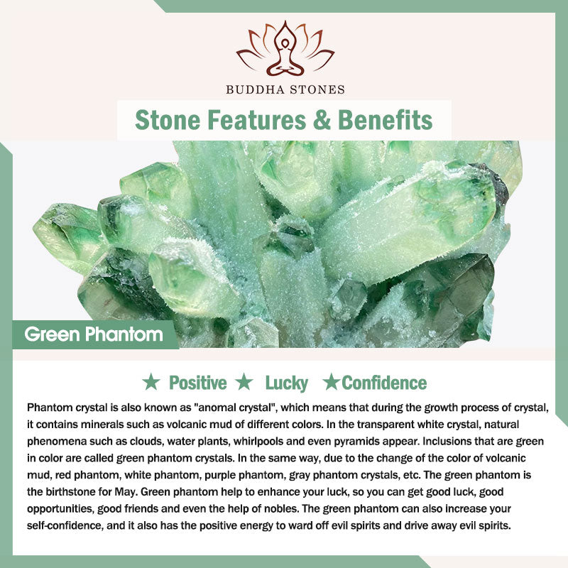 Buddha Stones Natural Green Phantom Pearl Shell Flower Positive Bracelet