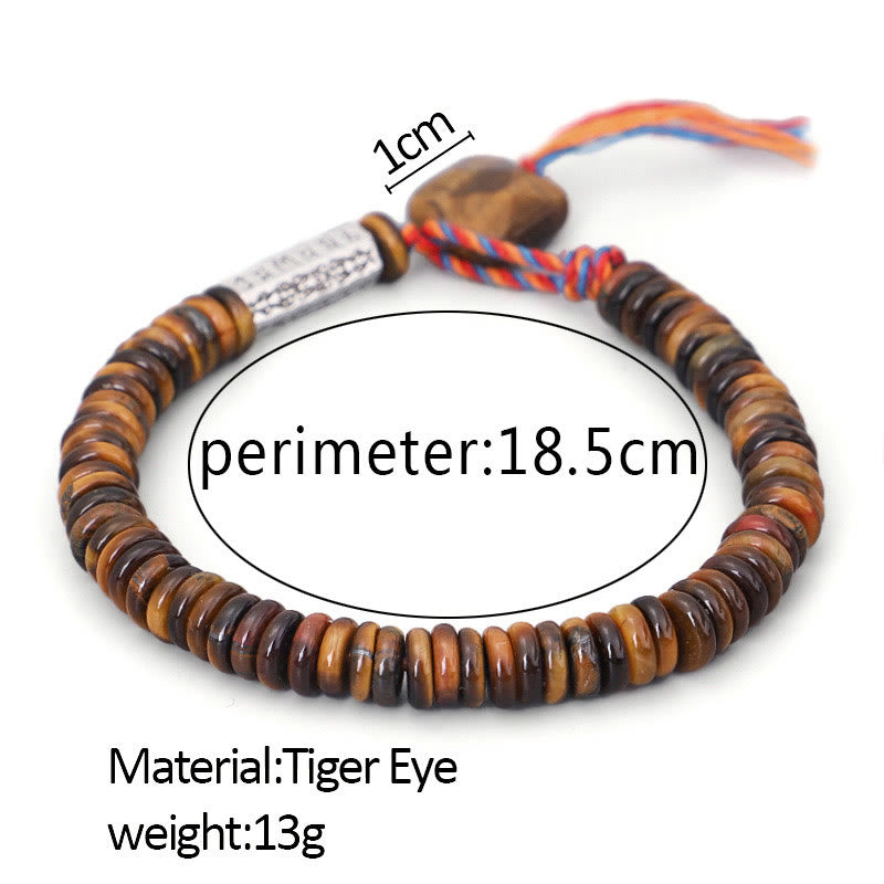 Tibetan Tiger Eye Om Mani Padme Hum Protection Power Bracelet