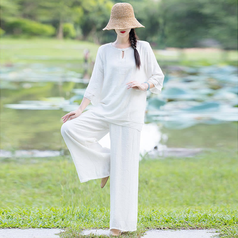 Tai Chi Meditation Prayer Zen Spiritual Morning Practice Clothing Women's Set - image 9