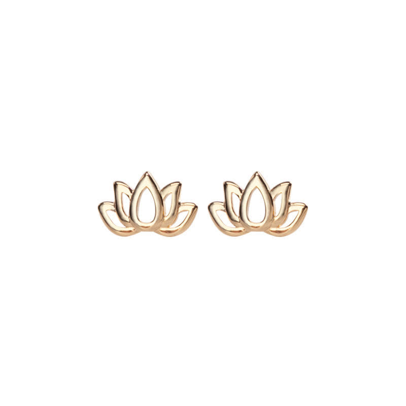 Buddha Stones 925 Sterling Silver Lotus Flower Blessing Earrings - image 7