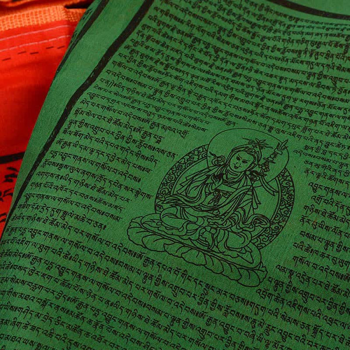Buddha Stones Tibetan 5 Colors Silk Windhorse Auspicious Outdoor 25 Pcs Prayer Flag