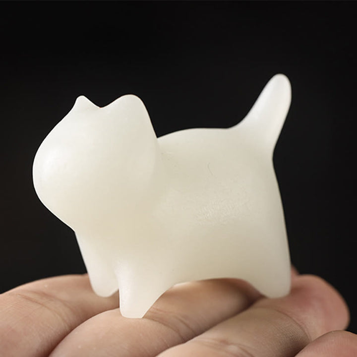 Buddha Stones 2Pcs Mini Cute Cat Glowstone Luminous Lucky Cat Energy Decoration - image 5