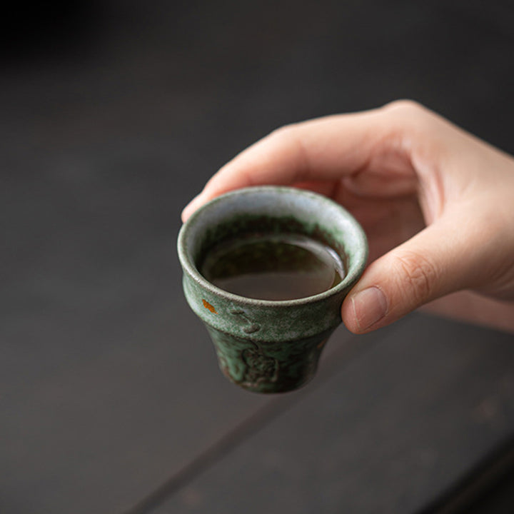 Buddha Stones Small Vintage Style Ceramic Teacup Kung Fu Tea Cup 50ml