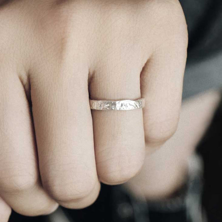 925 Sterling Silver Simple Design Blessing Couple Ring - 3mm - image 2