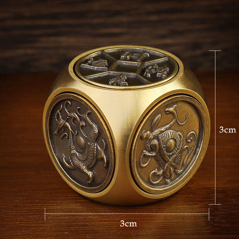 Buddha Stones Four Beasts Feng Shui Yin Yang Bagua Copper Coin Harmony Rotatable Decoration - image 5
