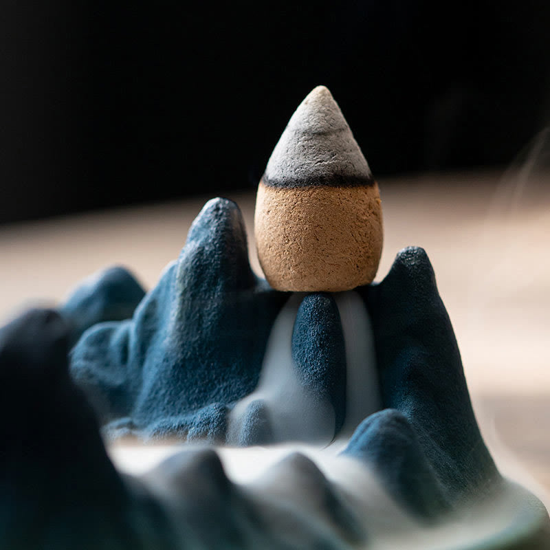 Creative Mountain River Ceramic Healing Backflow Incense Burner - image 3