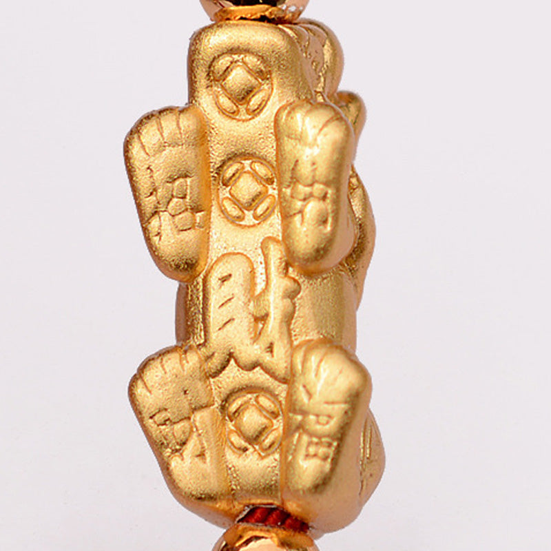 Buddha Stones 24K Gold-Plated PiXiu Luck Red String Bracelet - image 6