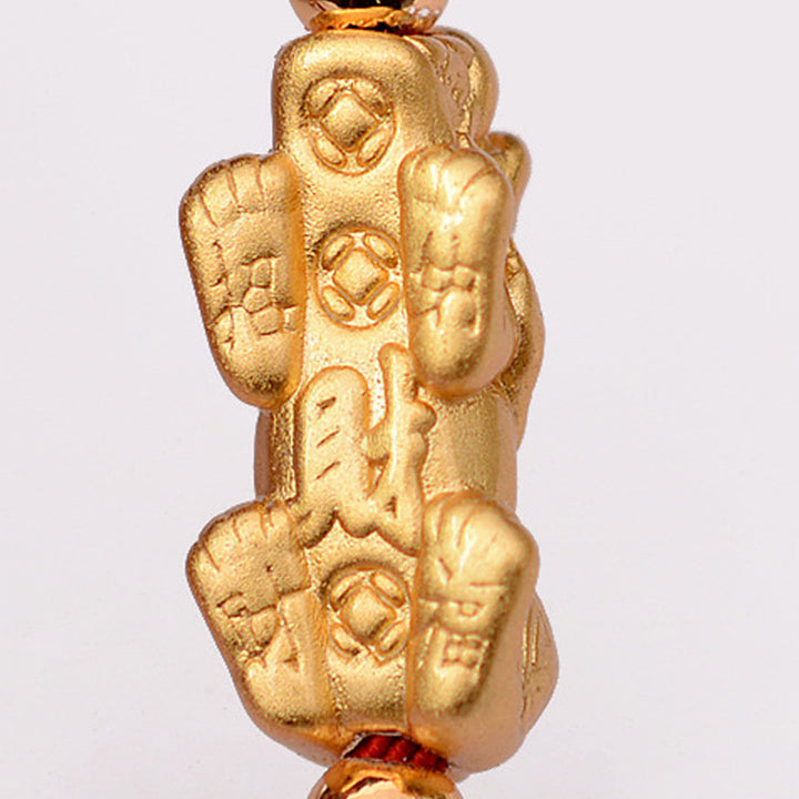 Buddha Stones 24K Gold-Plated PiXiu Luck Red String Bracelet - image 6