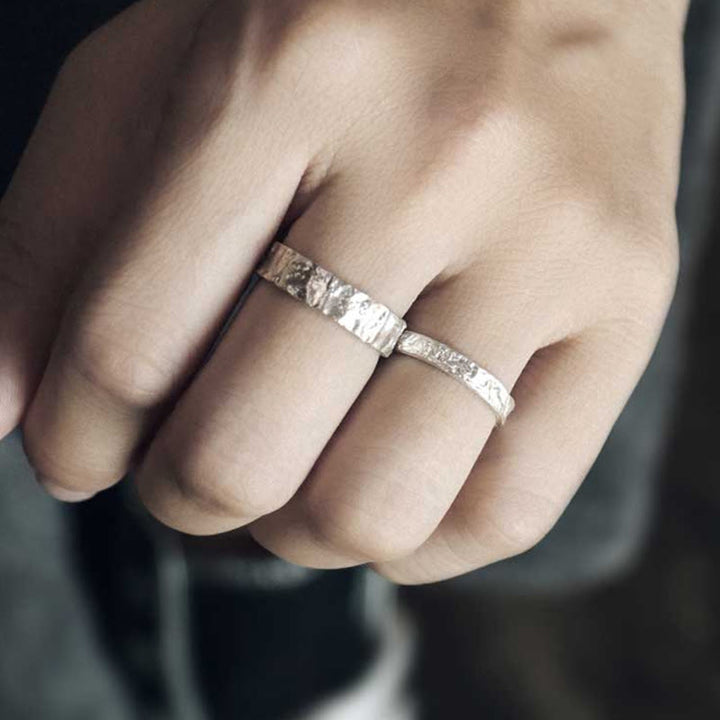 925 Sterling Silver Simple Design Blessing Couple Ring