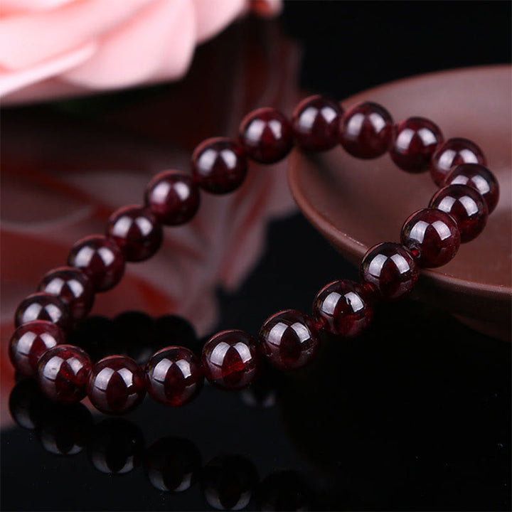 Buddha Stones Natural Garnet Bead Passion Bracelet