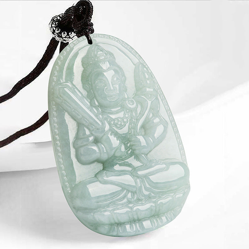 Buddha Stones Chinese Zodiac Natal Buddha Jade Wealth Prosperity Necklace Pendant - Ox/Tiger - image 3