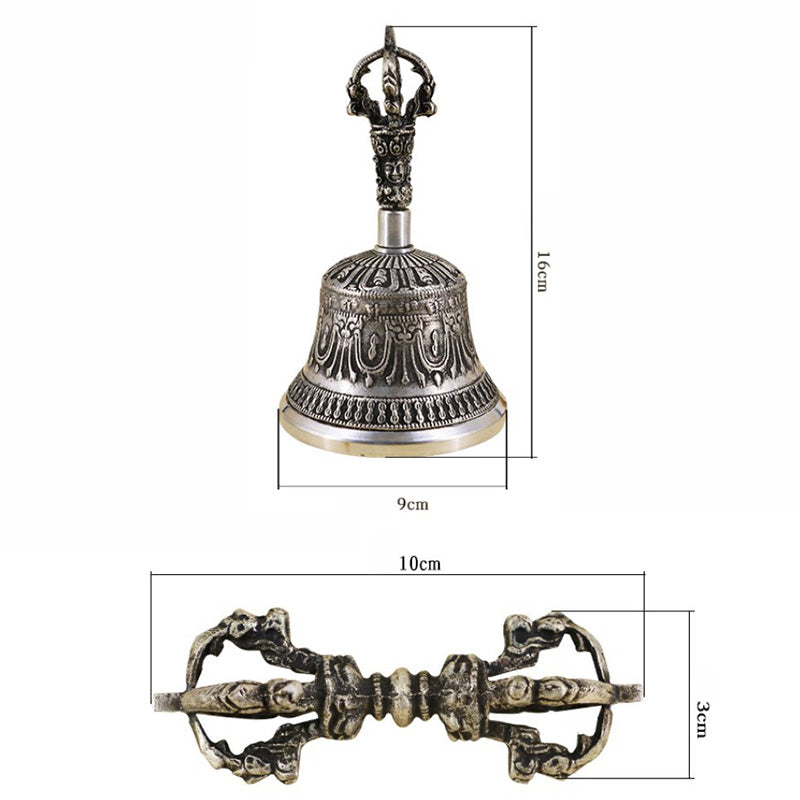 Buddha Stones Tibetan Meditation Bell and Vajra Dorje Copper Decoration Set - image 27