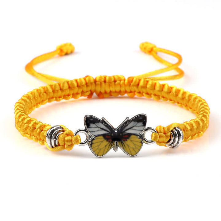 Buddha Stones Butterfly Freedom Love String Charm Bracelet - Yellow-Yellow Butterfly - image 22