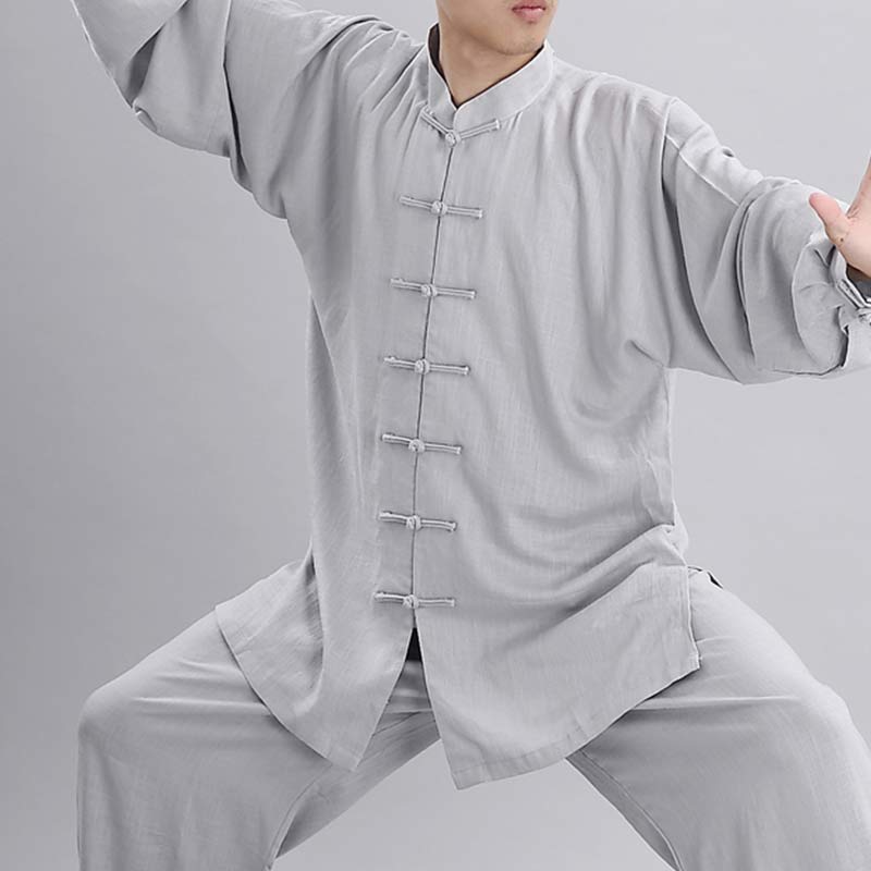 Buddha Stones Meditation Zen Prayer Spiritual Tai Chi Qigong Practice Unisex Embroidery Clothing Set