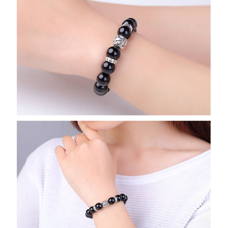 FengShui Natural Rainbow Obsidian PiXiu Blessing Bracelet