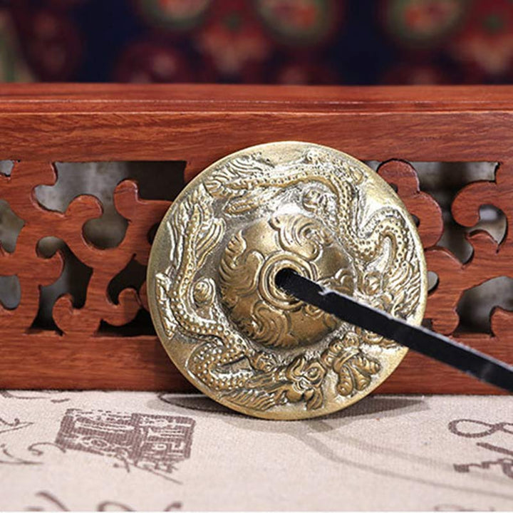 Buddha Stones Tibetan Tingsha Bell Six True Words Dragon Copper Balance Decoration With Bag - image 16