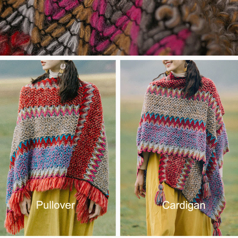 Buddha Stones Tibetan Shawl Warm Cloak Tibetan Tassel Scarf - image 15