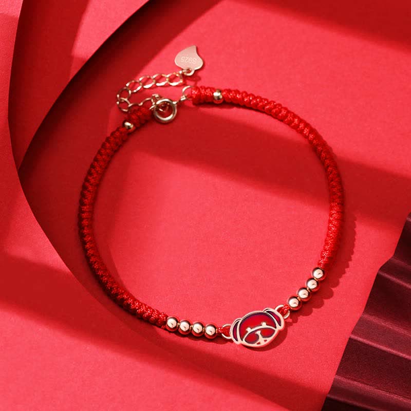 Buddha Stones 925 Sterling Silver Chinese Zodiac Luck Faith Discolor Red String Bracelet - Dog(Wrist Circumference 15-18cm) - image 18