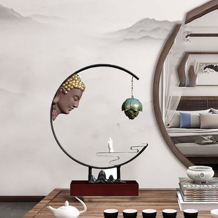 Buddha Stones Lotus Meditation Hanging Incense Burner Decoration - image 7