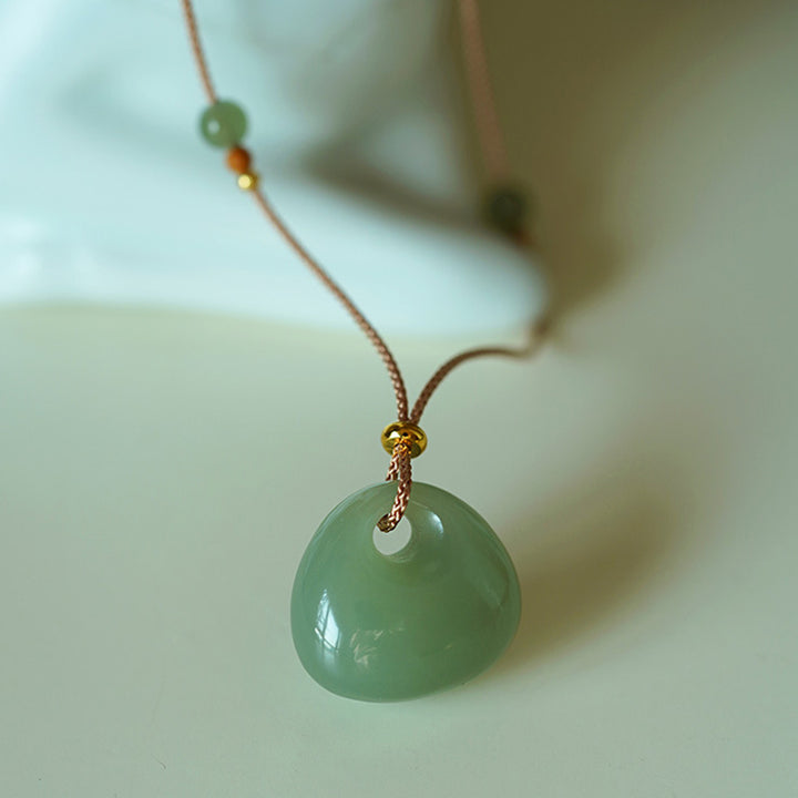 Buddha Stones Natural Jade Luck Prosperity Necklace Pendant - image 2