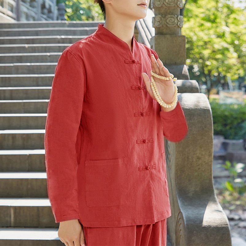 Buddha Stones Spiritual Zen Practice Yoga Meditation Prayer Clothing Men's Set - Red - US/UK/AU48，EU58 (6XL) - image 4