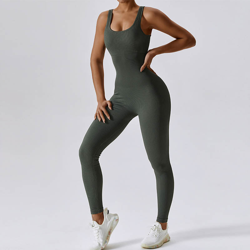 Buddha Stones Seamless High Stretch Jumpsuit Sports Fitness Yoga Women Bodysuit