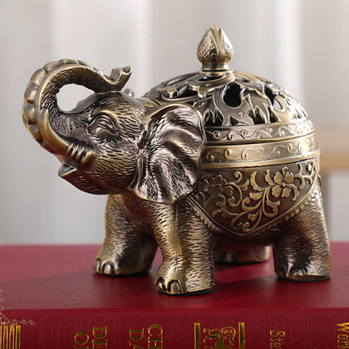 Buddha Stones Elephant Alloy Incense Holder Home Decoration Incense Burner - image 7