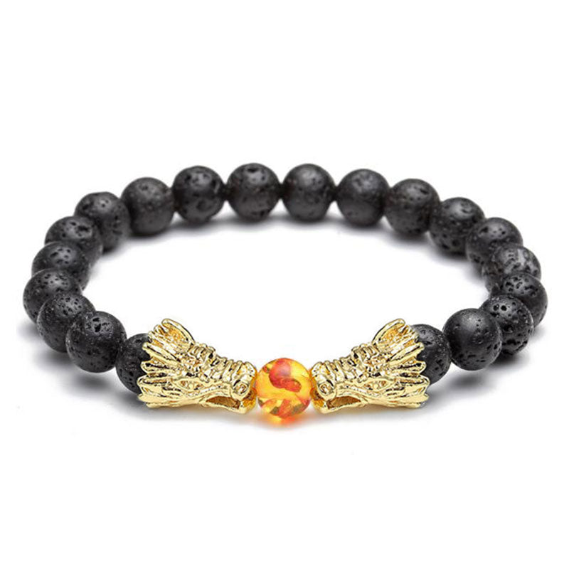 Buddha Stones White Turquoise Lava Rock Dragon Blessing Beaded Bracelet - image 16