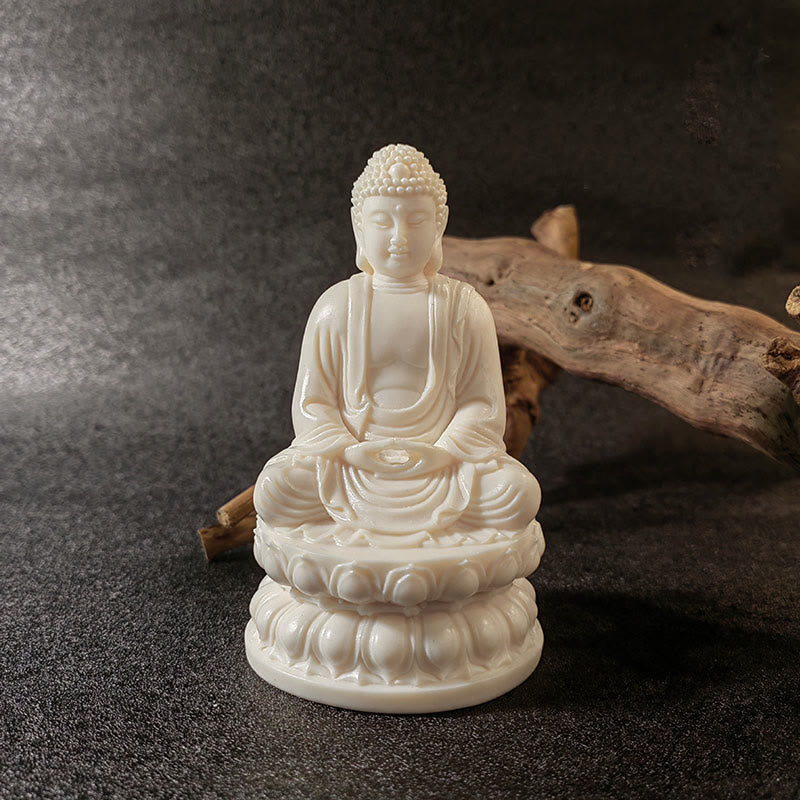 Buddha Stones Mini Ivory Fruit Tathagata Buddha Lotus Kwan Yin Avalokitesvara Manjusri Samantabhadra Serenity Desk Decoration