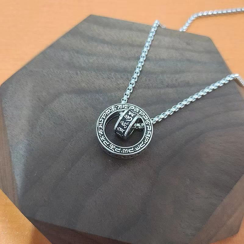 Buddha Stones Tibetan Om Mani Padme Hum Carved Peace Purity Chain Necklace Pendant - image 8
