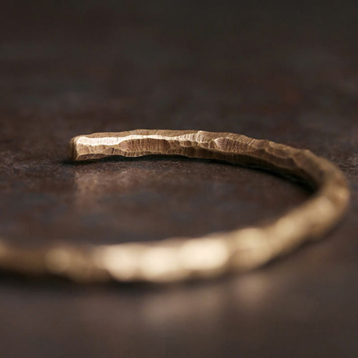 Tibetan Bump Texture Copper Luck Cuff Bracelet Bangle