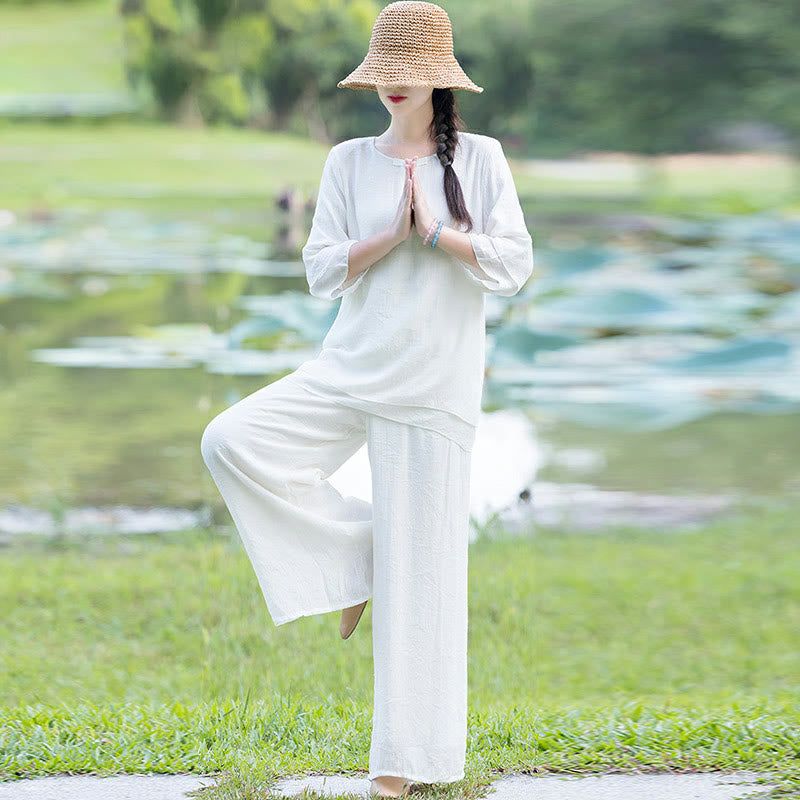 Tai Chi Meditation Prayer Zen Spiritual Morning Practice Clothing Women's Set - image 1