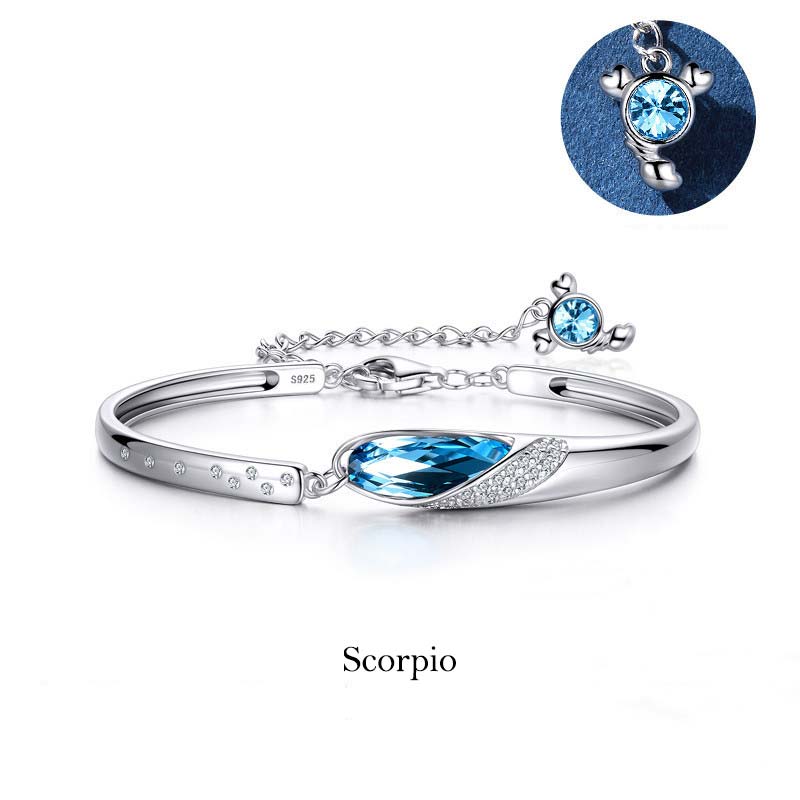 Buddha Stones 925 Silver Plated Copper 12 Constellations of the Zodiac Charm Bracelet - image 15