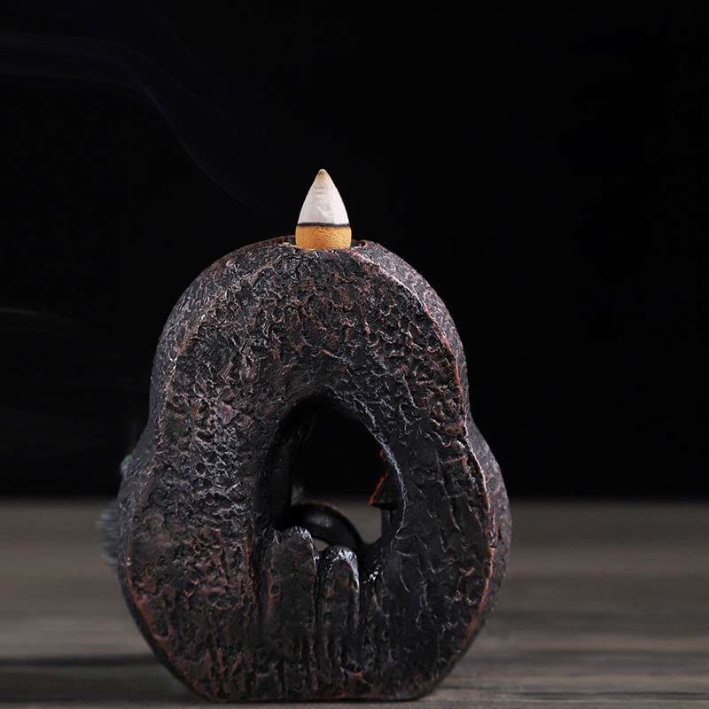 Mountain Bridges Pattern Meditation Resin Backflow Incense Burner - image 10