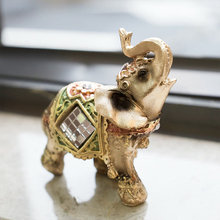Buddha Stones Lucky Feng Shui Green Elephant Statue Sculpture Wealth Figurine Gift Home Decoration - image 2