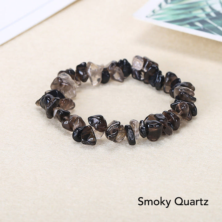 Natural Irregular Shape Crystal Stone Warmth Soothing Bracelet - Smoky Quartz(Wrist Circumference: 15-16cm) - image 15
