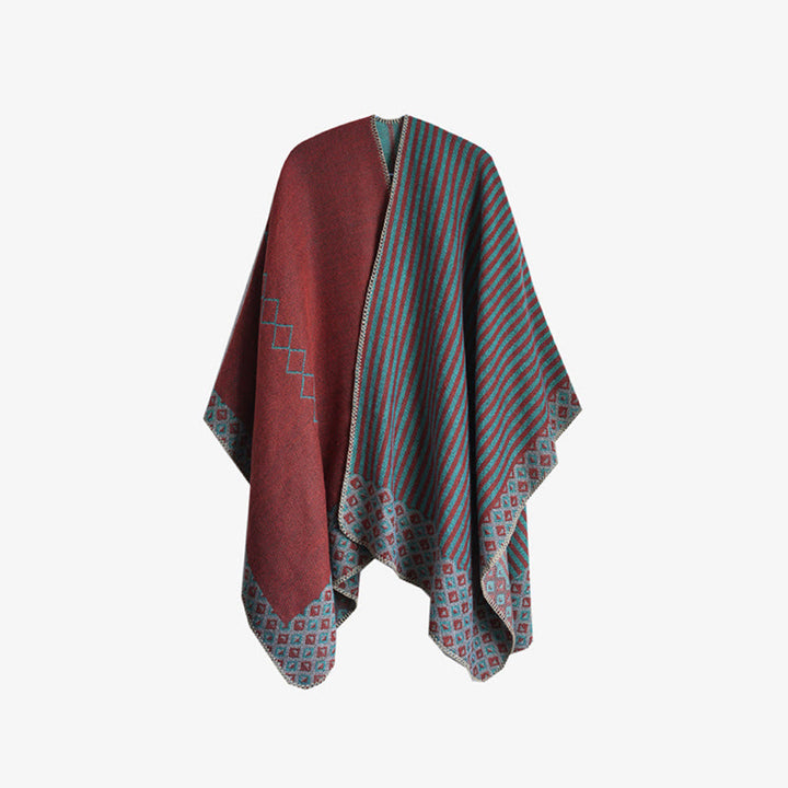 Tibetan Shawl Striped Diamond Pattern Winter Warm Soft Scarf - image 19