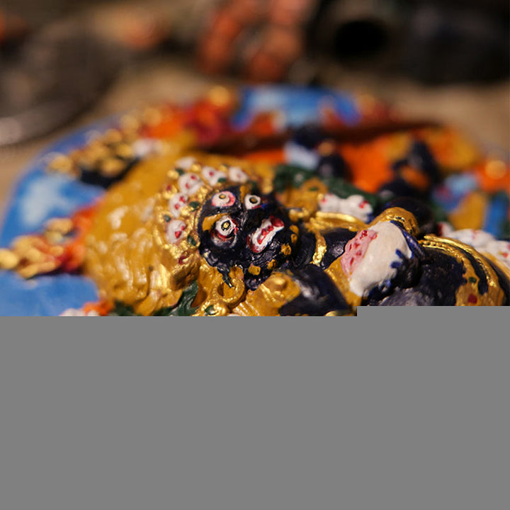 Buddha Stones Mini Daikokuten God of Wealth Buddha Tibet Clay Serenity Home Decoration - image 1