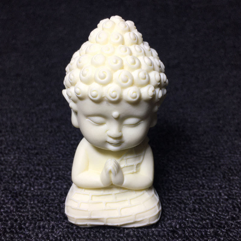 Buddha Stones Mini Ivory Fruit Tathagata Buddha Lotus Kwan Yin Avalokitesvara Manjusri Samantabhadra Serenity Desk Decoration