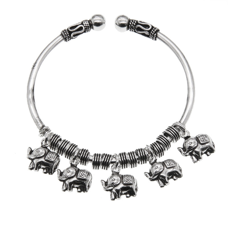 Buddha Stones 925 Sterling Silver Elephant Strength Bracelet Bangle - image 11