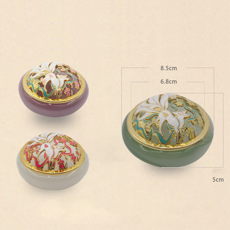 Buddha Stones Nine Tailed Fox Liuli Crystal Healing Meditation Incense Burner - image 16