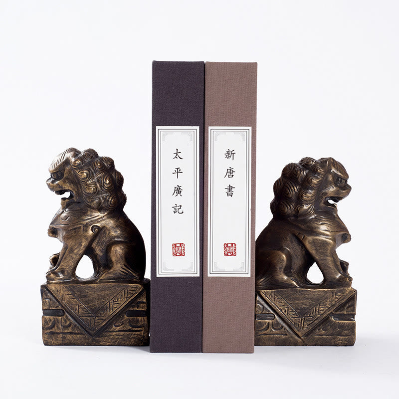 2Pcs Lion Statue Courage Strength Resin Home Office Decoration - A Pair of Lions-Brown - image 7