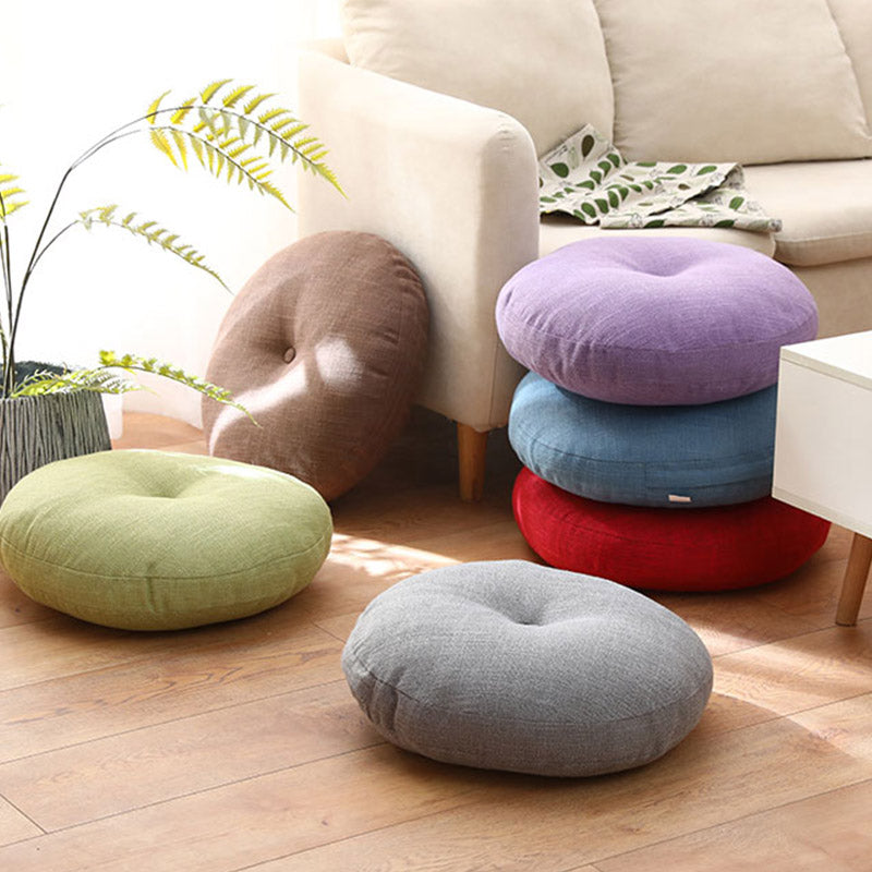 Lotus Simple Pattern Linen Meditation Seat Cushion Home Living Room Decoration