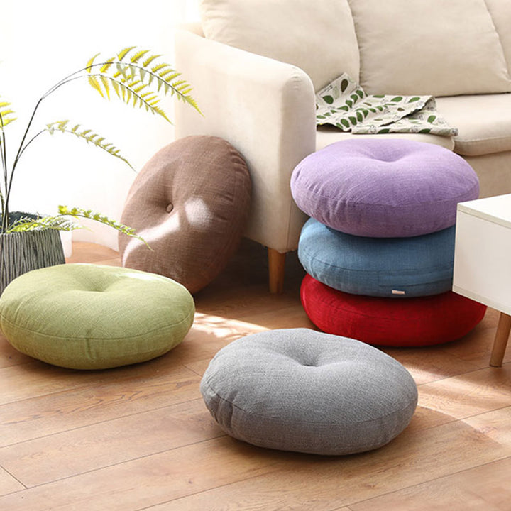 Lotus Simple Pattern Linen Meditation Seat Cushion Home Living Room Decoration - image 1