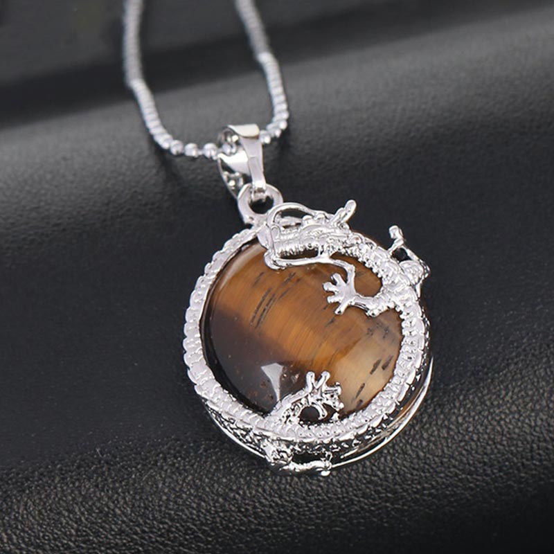 Buddha Stones Chinese Dragon Natural Quartz Crystal Healing Energy Necklace Pendant - image 21