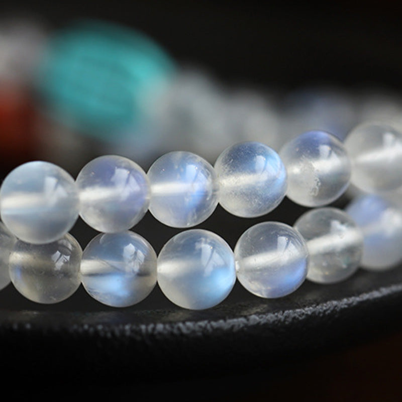Buddha Stones 108 Mala Beads Moonstone Amber Lotus Turquoise Crystal Healing Bracelet - image 6