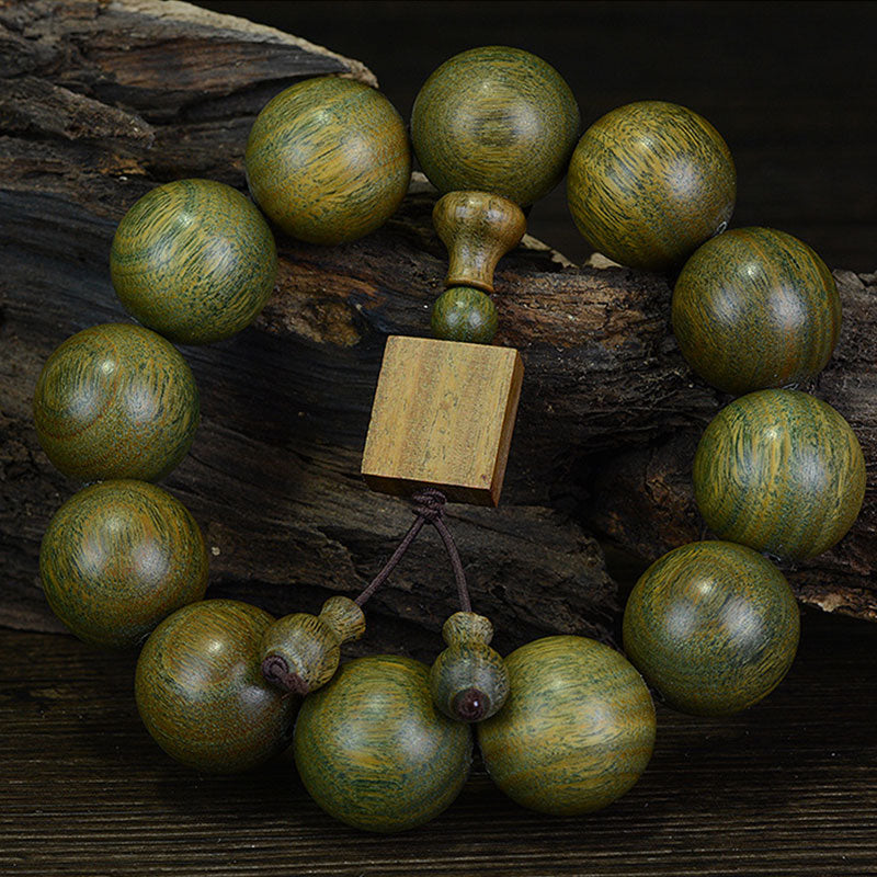 Buddha Stones Tibetan Green Sandalwood Cure Bracelet - 20mm(12 beads) - image 1