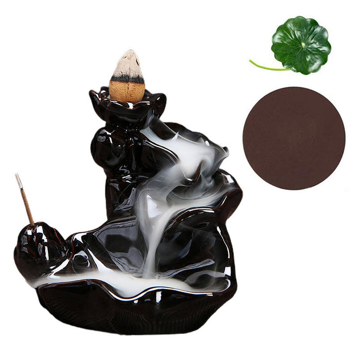 Handcrafted Waterfall Incense Holder Backflow Cone Ceramic Burner - image 5